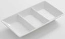 American Metalcraft Porcelain Three Compartment Sauce Dish, 6 x 3 inch