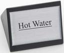 American Metalcraft Black Wood Hot Water Sign, 3 x 1 3/4 inch