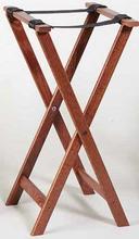 American Metalcraft Walnut Finish Wood Tray Stand, 38 inch