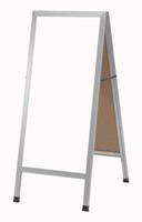Aarco Aluminum A-Frame Sidewalk White Melamine Markerboard, 42 x 18 inch
