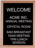 Aarco Solid Red Oak Framed Letter Board Open Face Message Center, 24 x 18 inch