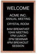 Aarco Solid Red Oak Framed Letter Board Open Face Message Center, 36 x 24 inch