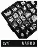 Aarco Universal Single Tab White Gothic 3/4 inch Letters Set
