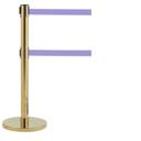 Aarco Form-A-Line (TM) Brass Finish Crowd Control System with 7 Feet Retractable Dual Purple Belt