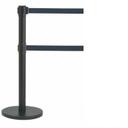 Aarco Form-A-Line (TM) Black Finish Crowd Control System with 7 feet Retractable Dual Blue Belt