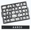 Aarco Universal Single Tab White Helvetica 1 inch Letters Double Set