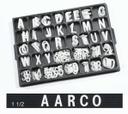 Aarco Universal Single Tab White Helvetica 1 1/2 inch Letters Double Set