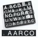 Aarco Universal Single Tab White Helvetica 2 inch Letters Double Set