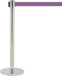 Aarco Form-A-Line (TM) Satin Finish Crowd Control System with 10 feet Slow Retracting Purple Belt