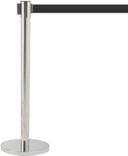 Aarco Form-A-Line (TM) Satin Finish Crowd Control System with 7 feet Slow Retracting Black Belt