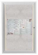 Aarco Indoor/Outdoor Enclosed Aluminum Framed Satin Anodized Bulletin Board with LED Lighting, 24 x 18 inch