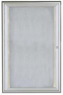 Aarco Indoor/Outdoor Waterfall Series Clear Satin Anodized Silver Enclosed Bulletin Board with LED Lighting, 36 x 24 inch