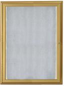 Aarco Indoor/Outdoor Waterfall Series Gold Enclosed Bulletin Board with LED Lighting, 36 x 24 inch