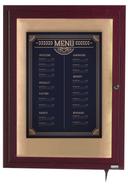 Aarco LED Lighted Cherry Wood Finish Outdoor Display Case, 24 x 18 inch