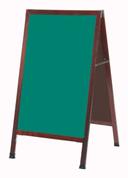 Aarco Solid Oak Wood with Cherry Finish A-Frame Sidewalk Green Composition Chalkboard, 42 x 24 inch