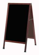 Aarco Solid Oak Wood with Cherry Finish A-Frame Sidewalk Black Acrylic Markerboard, 42 x 24 inch