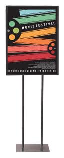 Aarco Black All Purpose Free Standing Poster Holder, 59 1/2 x 22 1/4 inch