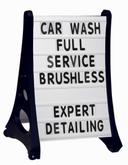 Aarco Black Roll A-Frame (TM) Double Sided Sidewalk Sign with Bright White Changeable Letterboard, 42 x 26 1/2 x 24 inch