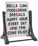 Aarco The Rocker (TM) Double Sided Sidewalk Sign with High Contrast White Changeable Letterboard, 42 x 32 x 22 inch