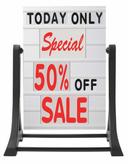 Aarco The Rocker (TM) Deluxe Double Sided Sidewalk Sign with White Changeable Letterboard, 42 x 32 x 22 inch