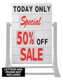 Aarco Replacement Frameless Double Sided White Letterboard Panel for ROC- 4 The Rocker (TM)