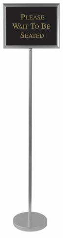 Aarco Silver Aluminum Framed Director Sign Stand, 59 inch Overall Height