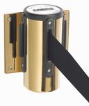 Aarco Form-A-Line (TM) Brass Finish Wall Mounted Crowd Control System with 10 feet Retractable Black Belt