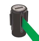 Aarco Form-A-Line (TM) Black Finish Wall Mounted Crowd Control System with 10 feet Retractable Green Belt
