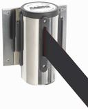 Aarco Form-A-Line (TM) Chrome Finish Wall Mounted Crowd Control System with 10 feet Retractable Black Belt