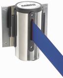 Aarco Form-A-Line (TM) Chrome Finish Wall Mounted Crowd Control System with 10 feet Retractable Blue Belt