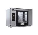 Cadco Bakerlux LED Panel Half Size 4 Shelf Heavy-Duty Stainless Steel Countertop Convection Oven with Digital Controls and Humidity, 23 5/8 x 19 5/8 x 29 inch