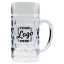 HOWW German Beer Mug with Handle with 3 COLOR Custom Logo, 1 Liter Capacity -- 96 per case