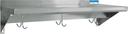 BK Resources 18/430 Stainless Steel Economy Wall Shelf with Pot Rack, 84 inch Width x 16 inch Depth