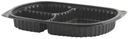 Anchor Packaging MicroRaves Black 3 Compartment Platter, 10.25 x 7.25 x 1.34 inch -- 250 per case