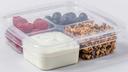 Fabri Kal Greenware PLA Clear 4 Compartment Shallow Square Tray, 6 inch -- 300 per case
