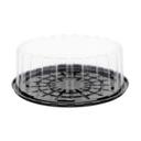 Pactiv Black Oriented Polystyrene Cake Container with Clear Lid -- 100 per case