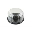 Pactiv Black Polyethylene Terephthalate Cake Container with Clear Rose Dome -- 110 per case