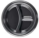 Darnel High Impact Black 3 Compartment Plate and Bowl, 10 1/4 inch -- 500 per case
