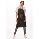 Chef Works Black Memphis Bib Apron, 34 inch Long x 30 inch Wide