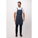Chef Works Blue Largo Bib Apron, 30.7 inch Long x 37.8 inch Wide