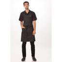 Chef Works Black Burgundy Corvallis Bib Apron, 34 inch Long x 30 inch Wide