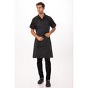 Chef Works Black with White Pinstripe Adjustable Bib Apron, 34 inch Long x 27 inch Wide