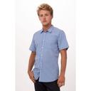 Chef Works Blue 5XL Modern Gingham Short Sleeve Dress Shirt for Men