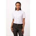 Chef Works White Medium Classic Fit Seersucker Shirt for Women