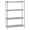 Chrome Wire Shelving Combo Unit Size 24 x 60 x 74 inch - Includes 4 Shelves and 4 - 74 inch Posts -- 1 set each.