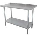 Standard Stainless Steel Work Table, 1 1/2 inch Rear Splash With Stainless Steel Legs and Undershelf, 24 x 24.