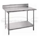 Standard Stainless Steel Work Table, 5 inch Back Splash With Stainless Steel Legs and Undershelf, 24 x 84.