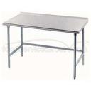 Standard Stainless Steel Work Table, 1 1/2 inch Rear Splash With Stainless Steel Legs, Open Base, 30 x 30.