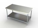 Aero 18 Gauge 304 Stainless Work Table with Adjustable Galvanized Undershelf, 30 x 30 x 35 inch.