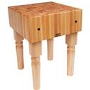 John Boos Black Base Maple AB Butcher Block Table, 24 x 18 x 10 inch.